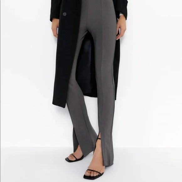 Zara Split-Hem Ribbed Pants - Picture 3 of 7